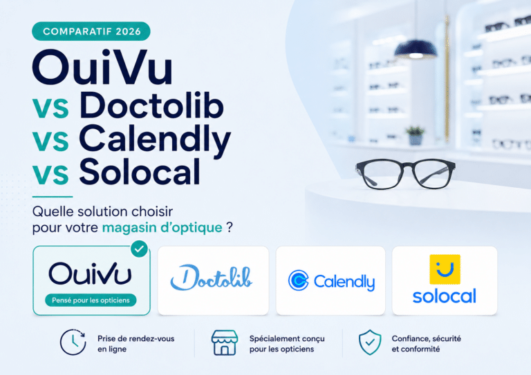 OuiVu vs Doctolib vs Calendly vs Solocal : quelle solution choisir pour votre magasin d’optique ?